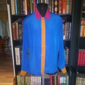 1970s Vintage Dress Shirt Color Block